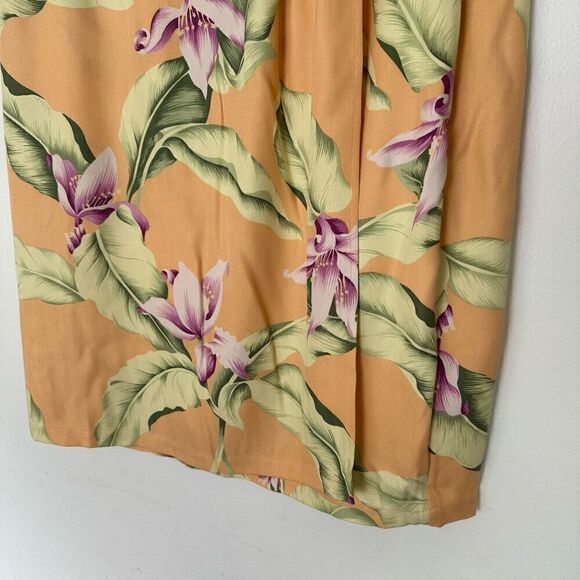 Tommy Bahama Women’s Vintage Fuzzy Peach Silk Tropical Floral Print Wrap Skirt B - Picture 11 of 14
